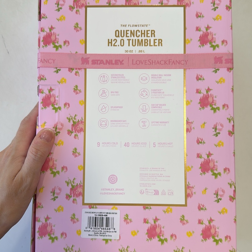 NIB Love Shack Fancy Stanley Quencher Tumbler 30oz Ibiza Sunset Pink Floral - Picture 4 of 5